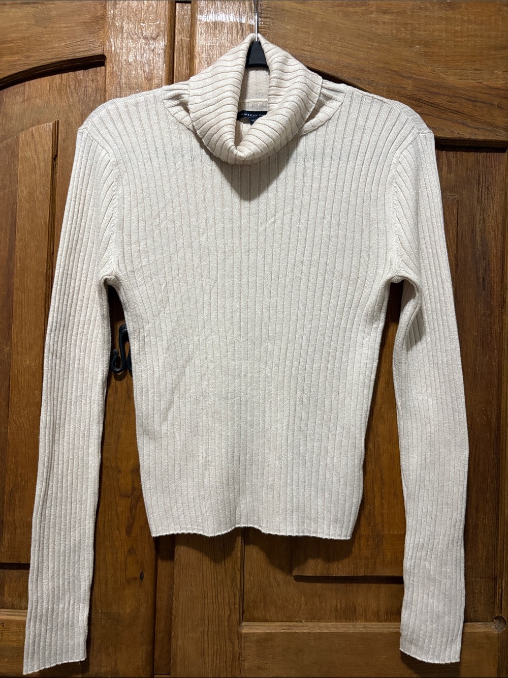 American Eagle Outfitters Ribbed Cowl Neck Sweater in Off-White